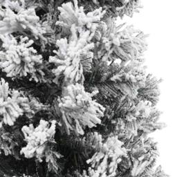 Berkfield Home Slim Artificial Christmas Tree with Flocked Snow Green 210 cm PVC - thumbnail 5
