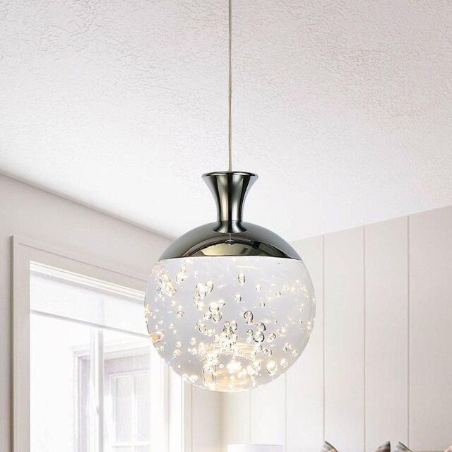 Garwarm 1 - Light Chrome LED Single Pendant in Clear - image 1
