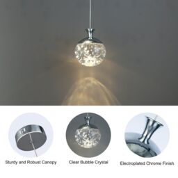 Garwarm 1 - Light Chrome LED Single Pendant in Clear - thumbnail 8