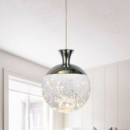 Garwarm 1 - Light Chrome LED Single Pendant in Clear