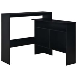 Berkfield Home Bar Table with 2 Table Tops Black 130x40x120 cm - Size: 130 x 40 x 120 cm - thumbnail 2
