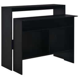 Berkfield Home Bar Table with 2 Table Tops Black 130x40x120 cm - Size: 130 x 40 x 120 cm - thumbnail 1