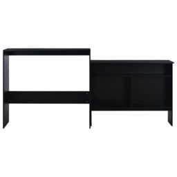 Berkfield Home Bar Table with 2 Table Tops Black 130x40x120 cm - Size: 130 x 40 x 120 cm - thumbnail 3