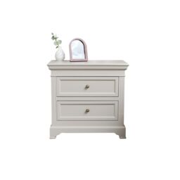 Melody Maison Large Taupe-Grey Two Drawer Bedside Table - Daventry Taupe-Grey Range in Beige - thumbnail 1