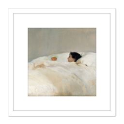 Artery8 Joaquin Sorolla Y Bastida Mother 8X8 Inch Square Wooden Framed Wall Art Print Picture with Mount in White - thumbnail 1
