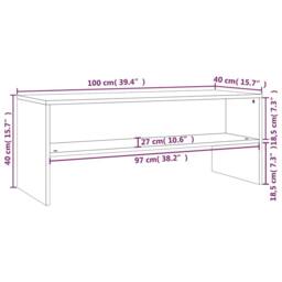 Berkfield Home TV Cabinet Smoked Oak 100x40x40 cm Engineered Wood in Brown - Size: 100 x 40 x 40 cm - thumbnail 7