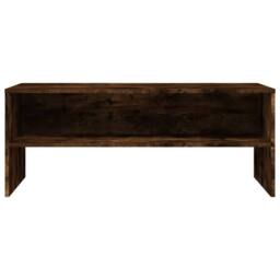 Berkfield Home TV Cabinet Smoked Oak 100x40x40 cm Engineered Wood in Brown - Size: 100 x 40 x 40 cm - thumbnail 4