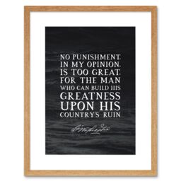 "Artery8 Wall Art Print Slate Quote George Washington No Punishment Artwork Framed 9X7 Inch in Beige - Size: W7"" x H9""" - thumbnail 1
