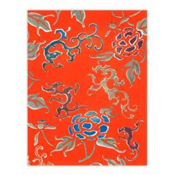 Artery8 Shin Bijutsukai Framed Wall Art Print Bold Abstract Foral Pattern in Red - Size: A4 - thumbnail 3