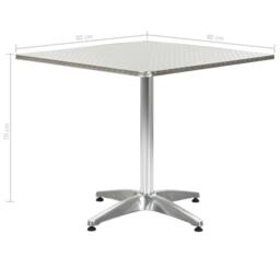 Berkfield Home Garden Table Silver 80x80x70 cm Aluminium - Size: 80 x 80 x 70 cm - thumbnail 5