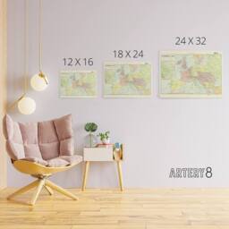 "Artery8 Peltier 1914 French Political Map of Europe Canvas Wall Art Print - Size: W18"" x H24""" - thumbnail 4