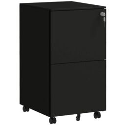 VINSETTO 2-Drawer Vertical Filing Cabinet w/ Removable Pencil Tray Lockable File Cabinet in Black - thumbnail 2