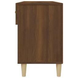 Berkfield Home Shoe Cabinet Brown Oak 102x35x55 cm Engineered Wood - Size: 102 x 35 x 55 cm - thumbnail 8