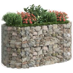 Berkfield Home Gabion Raised Bed Galvanised Iron 200x100x100 cm in Silver - Size: 200 x 100 x 100 cm - thumbnail 3