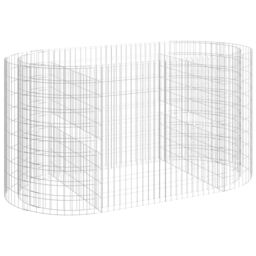 Berkfield Home Gabion Raised Bed Galvanised Iron 200x100x100 cm in Silver - Size: 200 x 100 x 100 cm - thumbnail 2