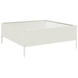 Berkfield Home Garden Raised Bed White 100x100x25 cm Steel - Size: 100 x 100 x 25 cm - thumbnail 3