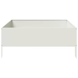 Berkfield Home Garden Raised Bed White 100x100x25 cm Steel - Size: 100 x 100 x 25 cm - thumbnail 4