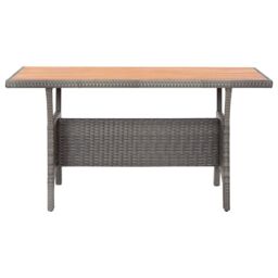 Berkfield Home Garden Table Grey 120x70x66 cm Solid Acacia Wood - Size: 120 x 70 x 66 cm - thumbnail 2