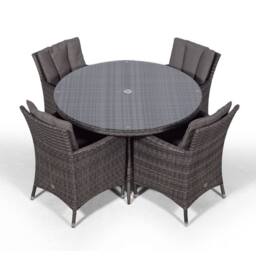 Thats Furniture Savannah Round 4 Seater Rattan Patio Dining Set in Grey - thumbnail 5