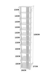 Living and Home Contemporary 10-Tier Household Space Saving Shoe Rack in White - thumbnail 6