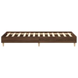 Berkfield Home Bed Frame No Mattress Brown Oak 100x200 cm Engineered Wood - thumbnail 6