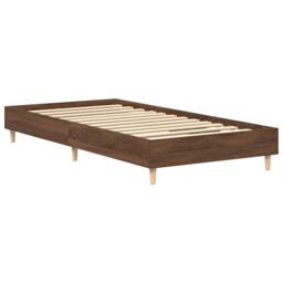 Berkfield Home Bed Frame No Mattress Brown Oak 100x200 cm Engineered Wood - thumbnail 4