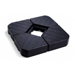 Keplin Square Plastic Cantilever Parasol Base 4 Piece Set (100x100x26cm) in Black - Size: 100 x 100 x 26 cm - thumbnail 1