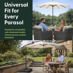 Keplin Square Plastic Cantilever Parasol Base 4 Piece Set (100x100x26cm) in Black - Size: 100 x 100 x 26 cm - thumbnail 6