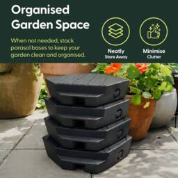 Keplin Square Plastic Cantilever Parasol Base 4 Piece Set (100x100x26cm) in Black - Size: 100 x 100 x 26 cm - thumbnail 5