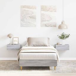 Berkfield Home Bed Frame No Mattress Grey Sonoma 75x190 cm Small Single Wood - thumbnail 2