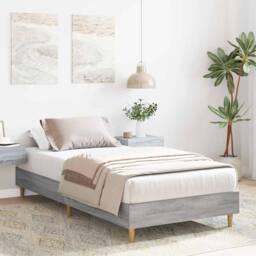 Berkfield Home Bed Frame No Mattress Grey Sonoma 75x190 cm Small Single Wood - thumbnail 3