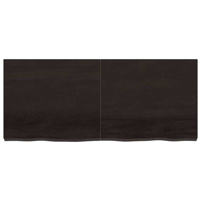 Berkfield Home Beautiful Wall Shelf Dark Grey 140x60x(2-6) cm Treated Solid Wood Oak in Dark Brown - image 1