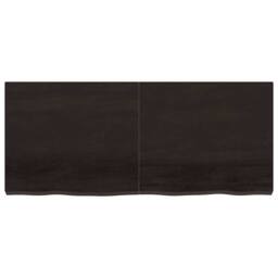 Berkfield Home Beautiful Wall Shelf Dark Grey 140x60x(2-6) cm Treated Solid Wood Oak in Dark Brown
