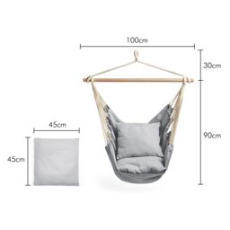VonHaus Outdoor Garden Hanging Chair with Attachments in Grey - thumbnail 7