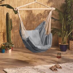 VonHaus Outdoor Garden Hanging Chair with Attachments in Grey - thumbnail 4