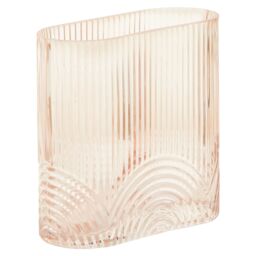Orsina Small Glass Vase, Textured Glass Flower Vase, Embossed Detailing Modern Vase for living rooms in Pink - thumbnail 4