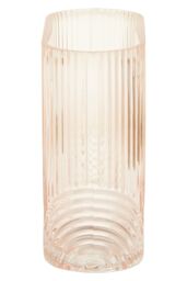 Orsina Small Glass Vase, Textured Glass Flower Vase, Embossed Detailing Modern Vase for living rooms in Pink - thumbnail 5