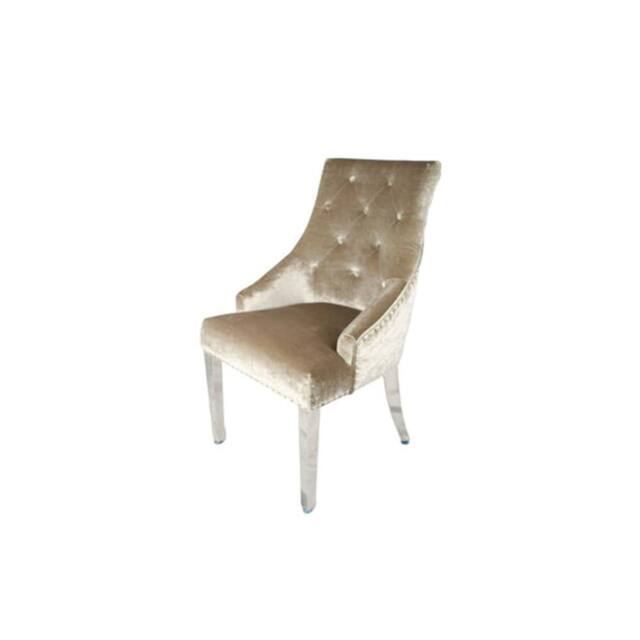 Stratus Interiors Bentley Velvet Lion Knocker Kitchen Dining Chair 56Wx72Dx103H 1Pcs in Nude - Size: 100 cm x 60 cm - image 1