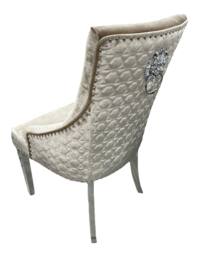 Stratus Interiors Bentley Velvet Lion Knocker Kitchen Dining Chair 56Wx72Dx103H 1Pcs in Nude - Size: 100 cm x 60 cm - thumbnail 4