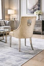 Stratus Interiors Bentley Velvet Lion Knocker Kitchen Dining Chair 56Wx72Dx103H 1Pcs in Nude - Size: 100 cm x 60 cm - thumbnail 2