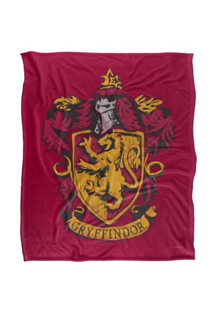 Warner Brothers Harry Potter Drawn Gryffindor Crest Blanket 152 x 127 cm in White - image 1