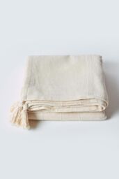 Homescapes Cotton Rajput Ribbed Throw in Natural - Size: 150 cm x 200 cm - thumbnail 2