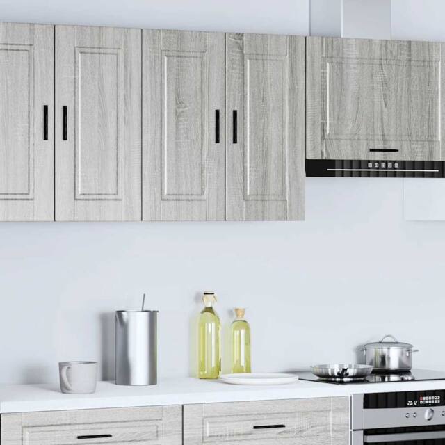 Berkfield Home Kitchen Wall Cabinet Porto Grey Sonoma Engineered Wood - image 1