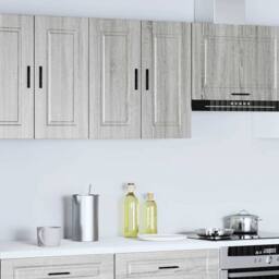 Berkfield Home Kitchen Wall Cabinet Porto Grey Sonoma Engineered Wood - thumbnail 1
