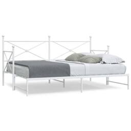 Berkfield Home Daybed with Trundle without Mattress White 80x200 cm Steel