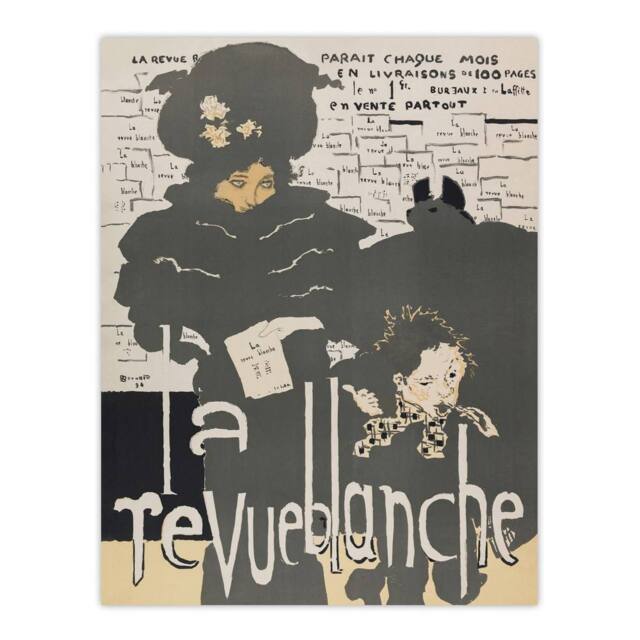"Artery8 Poster for the Revue Blanche Journal Bonnard Wall Art Poster Print in Grey - Size: W12"" x H16""" - image 1