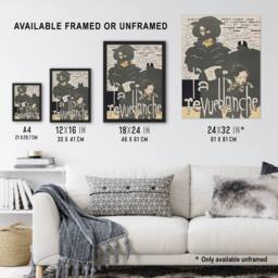 "Artery8 Poster for the Revue Blanche Journal Bonnard Wall Art Poster Print in Grey - Size: W12"" x H16""" - thumbnail 3