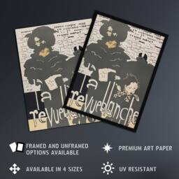 "Artery8 Poster for the Revue Blanche Journal Bonnard Wall Art Poster Print in Grey - Size: W12"" x H16""" - thumbnail 2