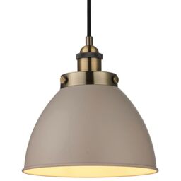 Loops Hanging Ceiling Pendant Light GREY & TARNISHED BRASS Industrial Lamp Bulb Holder