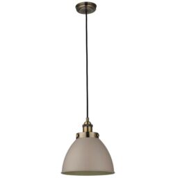 Loops Hanging Ceiling Pendant Light GREY & TARNISHED BRASS Industrial Lamp Bulb Holder - thumbnail 3
